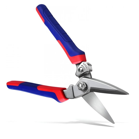 EXLEAF 8 Inch Heavy Duty Industrial Scissors, Utility Shears for Cutting Carpet, Cardboard, Wires, Plastic, Ergonomic Comfort Grip All Purpose Sharp Tool for Workshop, Office and DIY Projects