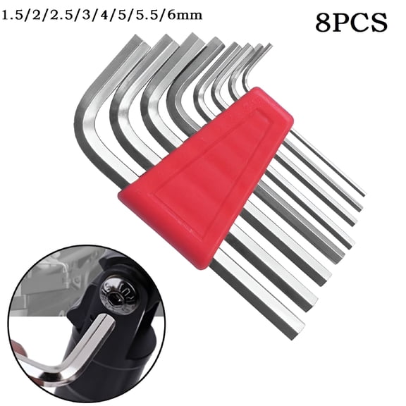 EXLEAF 8 Pack Short Hex Wrench Set, Metric L Type Allen Keys 1.5-6mm, Chromium Vanadium Steel Tools for Bikes, Furniture
