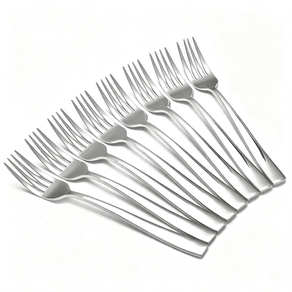 EXLEAF 8-Piece Salad Forks Set, Food Grade Stainless Steel Silverware Dinner Fork, Flatware Forks Use for Home, Kitchen, Restaurant, Dishwasher Safe - 7 Inches