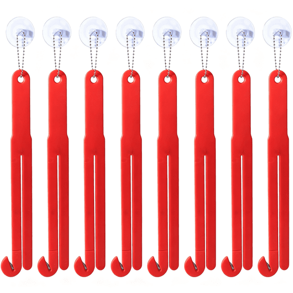 EXLEAF 8Pcs Food Bag Opener Cutter,Abs Food Pouch Cutter Squeezer with Stainless Steel Blade Practical Kitchens Tools for Home Restaurants Package Opener (Red)
