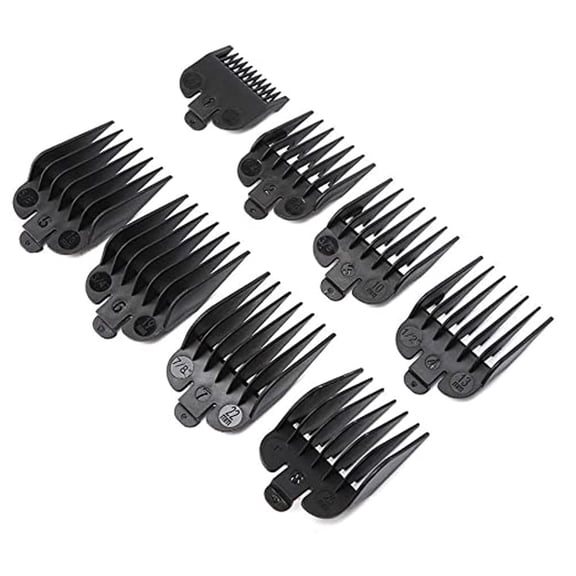 EXLEAF 8Pcs Universal Hair Clipper Cutting Limit Comb Guide Attachment Replacement Tool Guards for Clippers