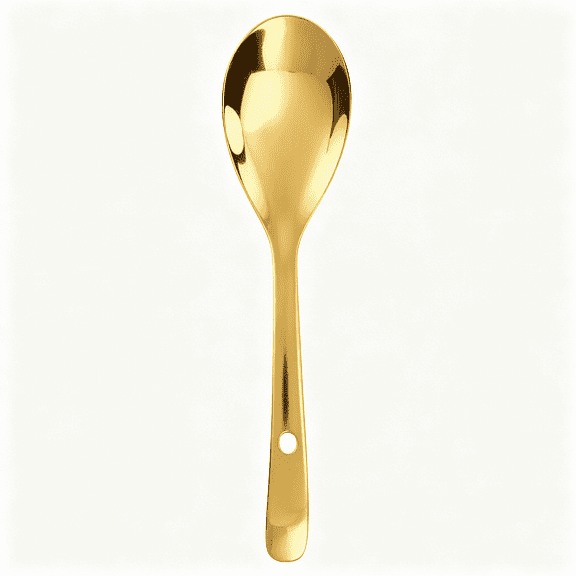 EXLEAF 9 Inch Gold Stainless Steel Rice Spoon Paddle, Metal Spatula Scoop, Non-Stick Cooker Spoon, Soup Ladle Scooper for Serving Cooking Kitchen Utensil