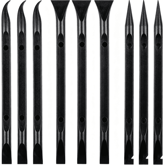 EXLEAF 9 Pieces Plastic Scraper Tool Scratch Crevice Cleaning Sticker Remover Tool Multipurpose Non Scratch Scrapers for Tight Spaces,Kitchen,Crevices,Auto Detailing,Paint