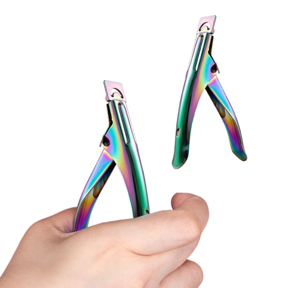 EXLEAF Adjustable Nail Clipper-Premium Adjustable Nail Clippers with Magnets Sizers for Acrylic Nails Stainless Steel Nail Cutter Trimmer for Artificial False Tips Manicure Sharp Clip Tool