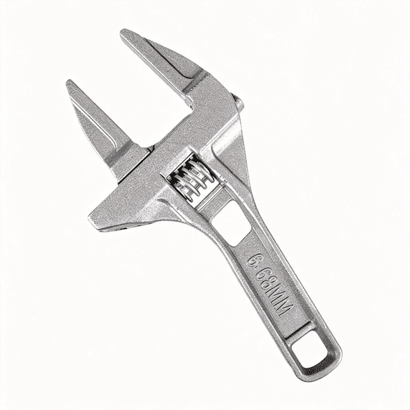 EXLEAF Adjustable Wrench,Wide Jaw 6-68 Mm Large Opening Bathroom Aluminum Alloy Spanner Wrenches,Shank Plumber,Mini Spanner Repair Tool for Bathroom,Washbasin,Tube Nut Disassembly (Color:Silver)