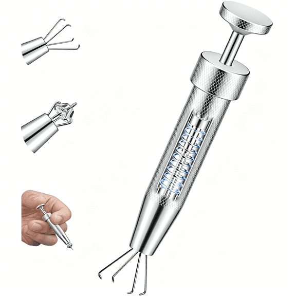 EXLEAF Anti-Slip Piercing Ball Grabber Tool with Ergonomic Design for Changing Jewelry,Stainless Steel Jeweler Pick Up Tool 4 Claw Gem Piercing Changing Tool Body Piercing Kit for Ear Nose Lip