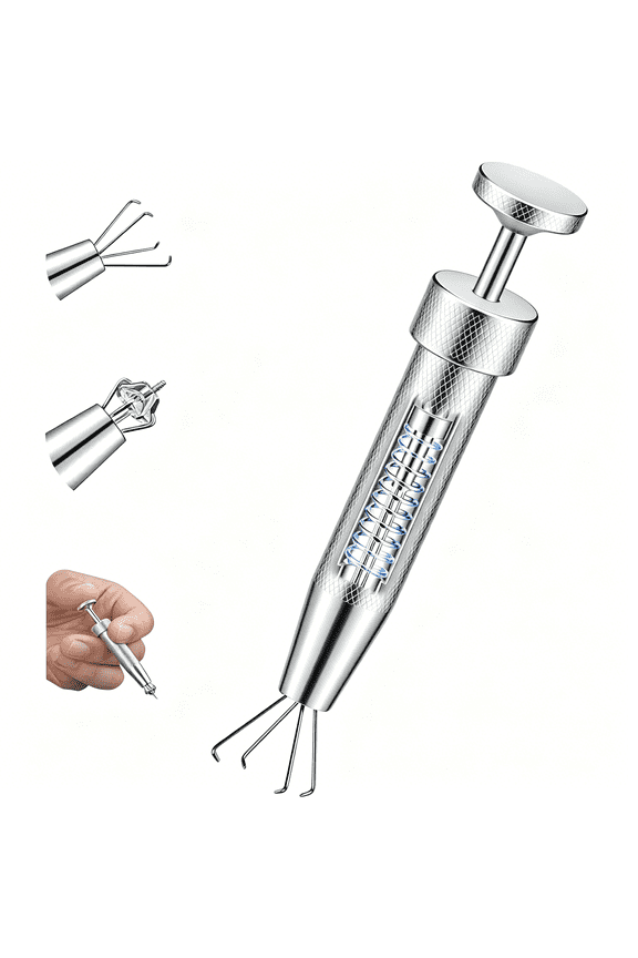 Anti-Slip Piercing Ball Grabber Tool with Ergonomic Design for Changing Jewelry,Stainless Steel Jeweler Pick Up Tool 4 Claw Gem Piercing Changing Tool Body Piercing Kit for Ear Nose Lip