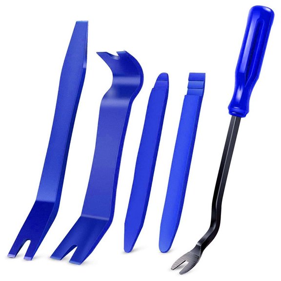 EXLEAF Auto Trim Removal Tool Kit,13 Pcs Car Panel Door Window Tools Kit,Auto Clip Fastener Remover Pry Tool Set Blue