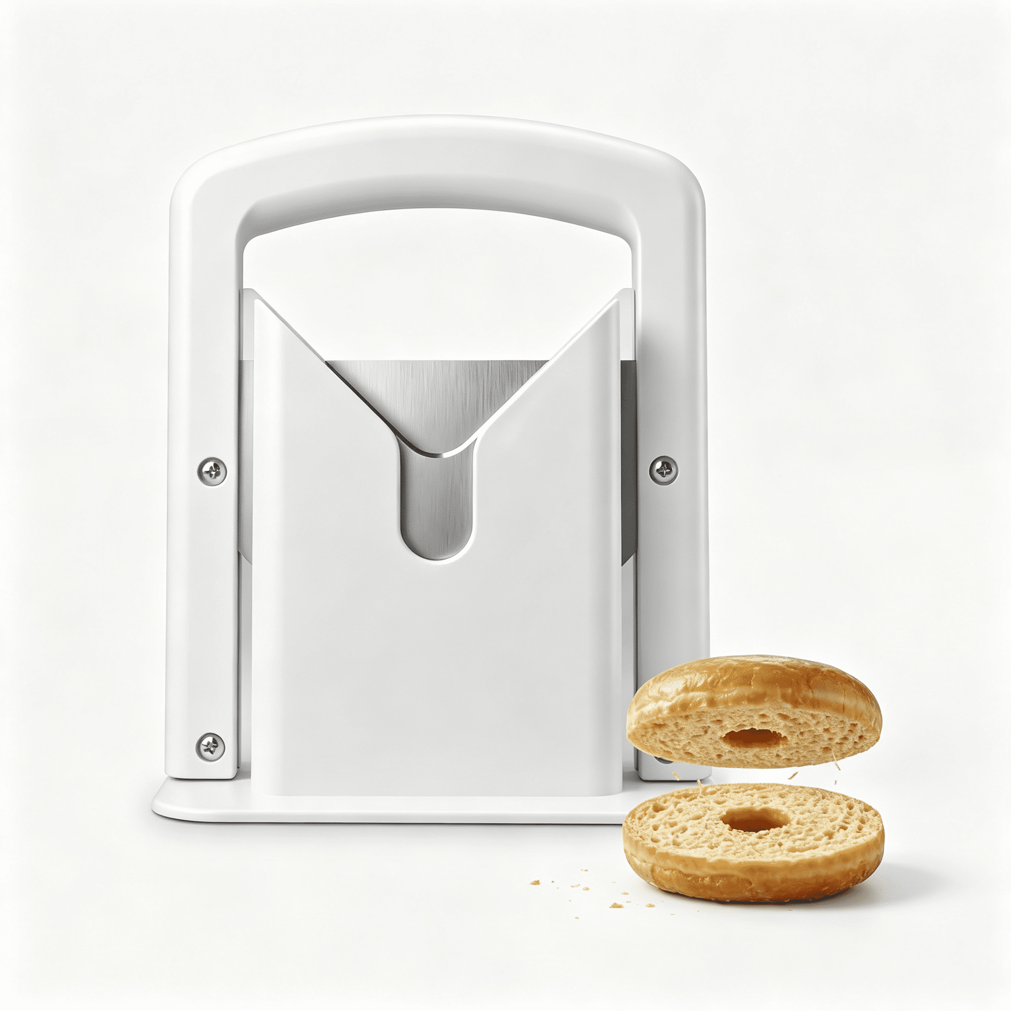 Easy Scrub Fast EXLEAF Bagel Slicer,Stainless Steel Kitchen Guillotine Cutter with Safe ...