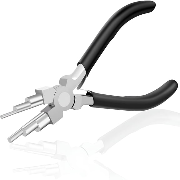 EXLEAF Bail Making Pliers,6 in 1 Round Nose Pliers for Making Jump Rings,Wire Wrapping,Jewelry Making,Loop Making,Forming Bends
