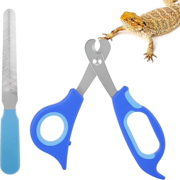EXLEAF Bearded Dragon Nail Clippers,Stainless Steel Bearded Dragon Accessories,Professional Grooming pet Tools Including Nail File and Scissors for Small Reptiles,Chameleon,Cats,Dogs,Iguana