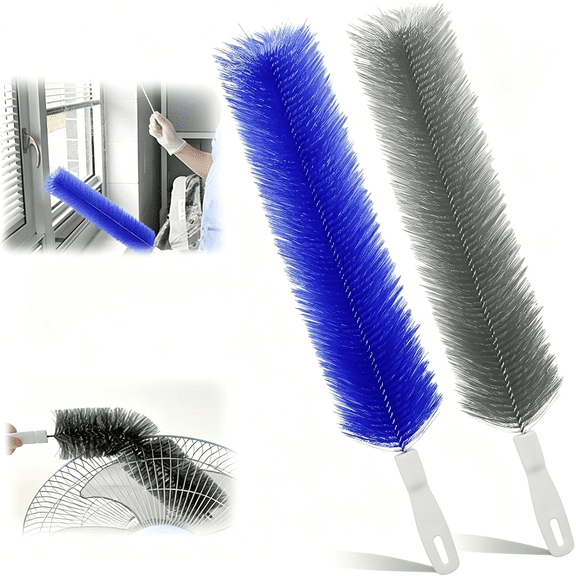 EXLEAF Bendable Microfiber Head, Fan Cleaner Brush Reusable Dust Remover Washable Ldeal for Electric Fans Air Conditioning, Home Car Vents, Curtain (Mixed 2 Pcs)