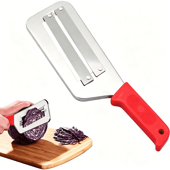 EXLEAF Cabbage Shredder for Coleslaw,Upgraded Stainless Steel Cabbage Slicer,Lettuce Shredder for Kitchen,Fruit,Vegetable (1,Red)
