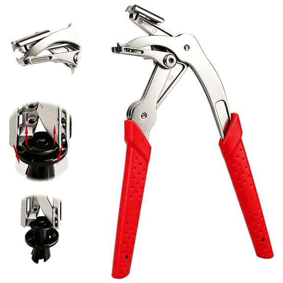 EXLEAF Car Clip Pliers, Trim Clip Removal Tool, Plastic Fastener Remover, Panel Clip Removal Pliers for Push Pin, Door Panel, Bumper, Fender, 17-4 Ph Stainless Steel