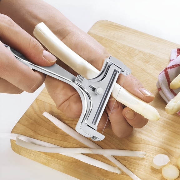 EXLEAF Cheese Slicer,Stainless Steel Wire Cheese Slicer,Hand Held Cheese Cutter,Cheese Chipper,Great for Cheddar,Gruyere,Raclette,Mozzarella Cheese Block,Adjustable Thickness
