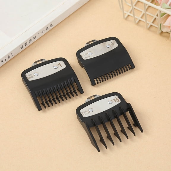 EXLEAF Clipper Guards Set,Replacement Cutting Guides From 1/16" to 3/16",3 Piece Set (Black) (3 Pcs)