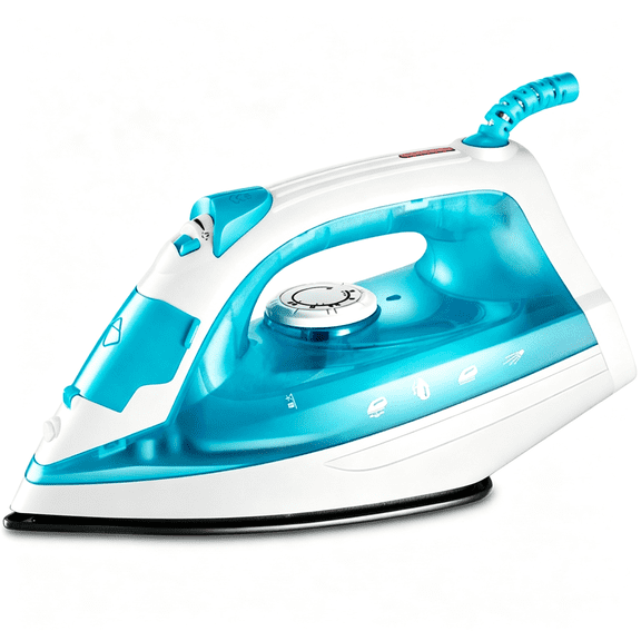 EXLEAF Compact Steam Iron, 1200 Watts, Non-Stick Soleplate, Powerful Shot of Steam, Horizontal Or Vertical, Spray Mist, Precision Tip, Steam Iron for Clothes Whiteblue