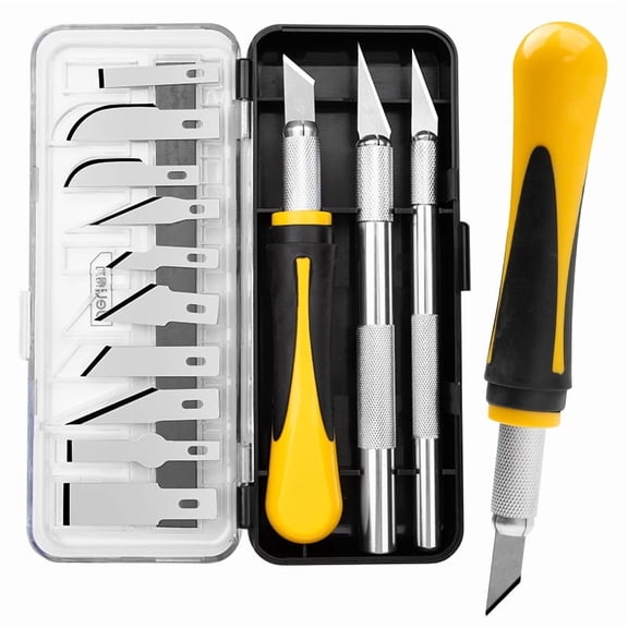 EXLEAF Craft Knife Kit | 16Pc Precision Craft Hobby Kit with Razor Sharp Knives for Wood,Crafting,Leather,Scrapbooking & Modeling