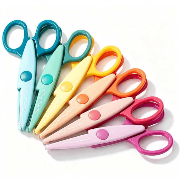 EXLEAF Craft Scissors Decorative Edge, 6 Pack, | Zig Zag Scissors for Crafting, Scrapbooking, Fancy, Pattern, Design, 6 Pack Craft Scissors