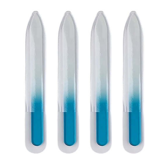 EXLEAF Crystal Glass Nail File, Dual-Sided Manicure & Pedicure Buffer, Washable Nail Shaping Tool for Natural Nails, Light Blue