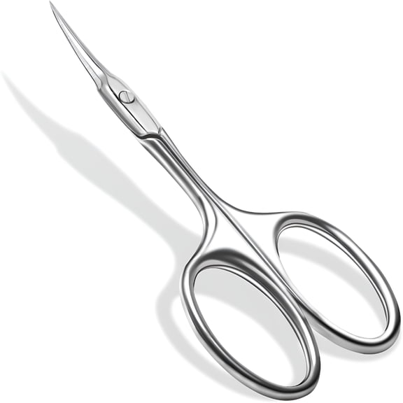 EXLEAF Curved Cuticle Scissors - Professional Stainless Steel Beauty Scissors - Extra Fine Curved Blade - Super Slim Precise Pointed Tip Manicure Scissors - for Blades, Eyebrows, Eyelash, Hair