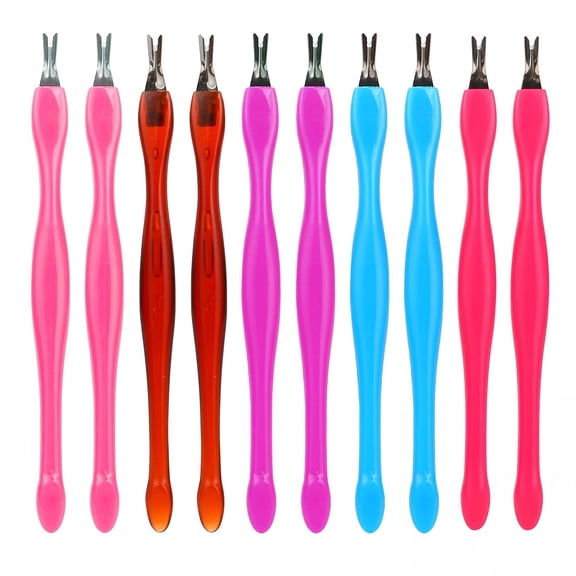 EXLEAF Cuticle Pusher Cuticle Pushers Tool Professional Nail Scraper Pushers Dead Skin Cuticle Remover Dual Ended Cleaner Cuticle Trimmer for Fingernails Toenails Home Nail Shop 10 Pcs