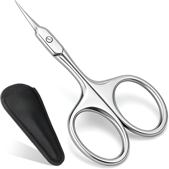EXLEAF Cuticle Scissors,Extra Fine Curved Manicure&Pedicure Nail Scissor for Women/Men,Professional Small Grooming Tool for Nail Care,Eyebrow Trimming