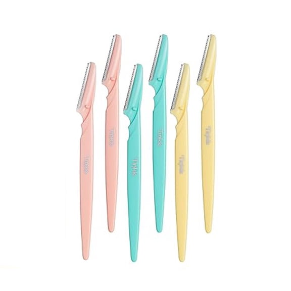 EXLEAF Dermaplaning Tool 6Ct,Dermaplane Razor for Women,Safe and Easy Peach Fuzz Remover,Eyebrow Trimmer with Protective Cover,Stocking Stuffers