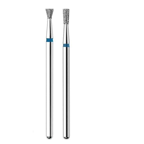EXLEAF Diamond Cuticle Nail Drill Bits 2Pcs, 3/32" Shank Flat Conical | Durable Diamond Surface | Cuticle Cleaning | Nail Prep | Overflow Gel Removal | Acrylic Nails & Gel Polis | Home & Salon