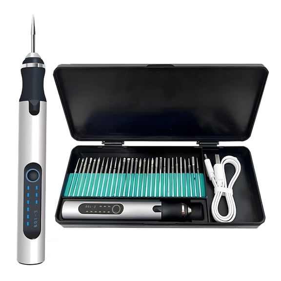EXLEAF Diy Engraving Pen Electric Rotary Tool Diamond Tip Etching Marker Precision Carving Kit for Metal Glass Wood Jewelry Craft Personalized Gift Making Electric Engraving Pen
