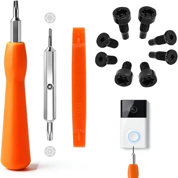EXLEAF Doorbell Screwdriver Replacement Tool,Double-Ended T6 T15 Screwdriver for Camera,for Video Doorbell Replacement,Wifi Password Reset 20 Screws Included
