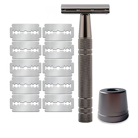 EXLEAF Double Edge Safety Razor,Single Blade Razors for Women,With 10 Platinum Coated Safety Razor Blades,Reusable Metal Face Razors for Men,Sustainable Safety Shaving Razor,No Plastic