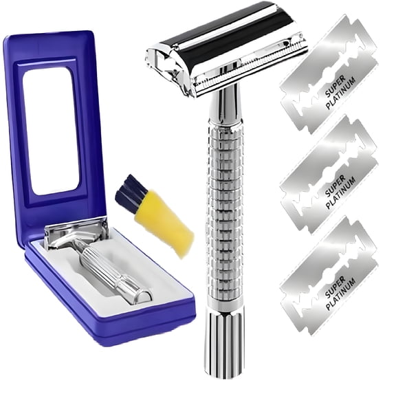 EXLEAF Double Edge Safety Razor for Unisex,3 Platinum Coated Double Edge Blade Refills Safety Razor,Women Men'S Razor with a Delicate Box