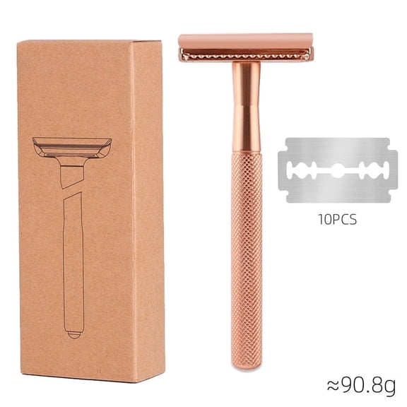 EXLEAF Double Edge Safety Razor for Women Purple with 10 Blades and Silicone Cover-Durable Metal Eco-Friendly Single Blade Razor-Closed Smooth Shave