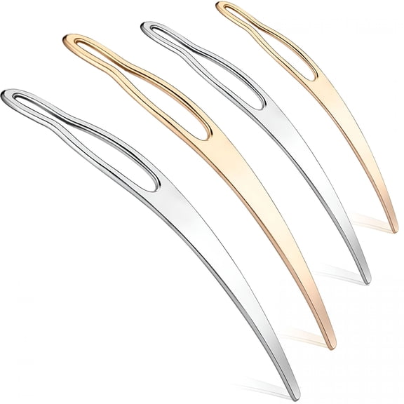 EXLEAF Dreadlock Interlocking Tool Set, 4 Pcs Gold & Silver Metal Loc Tightening Needle, Smooth Hook for Sisterlocks Micro Locs Maintenance, Hair Styling Accessories