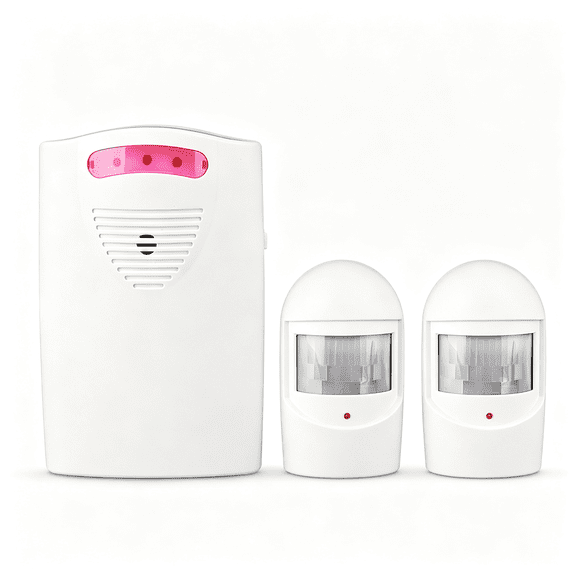 EXLEAF Driveway Alarm Wireless Outside,Motion Sensor Alarm 1000ft/300m Range Extra Loud Chimes Security Alarm System with 1 Receiver 2 Weatherproof Infrared Sensors Protect Property
