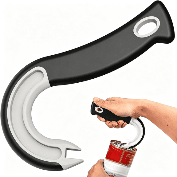 EXLEAF Easy-Grip Hook Can Opener - Durable Plastic Safety Tool for Home & Restaurant Use,Smooth Edge Lid Remover,Practical Kitchen Gadget for Everyday Cooking