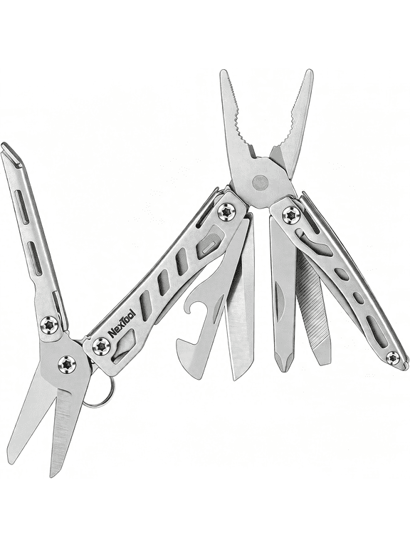 Edc Keychain Multitool,10In 1 Mini Pocket Knife Multi Tool with Needlenose Pliers,Scissors,Mini Useful Cool Gadgets for Men,Father'S Day Gifts from Daughter-Sliver