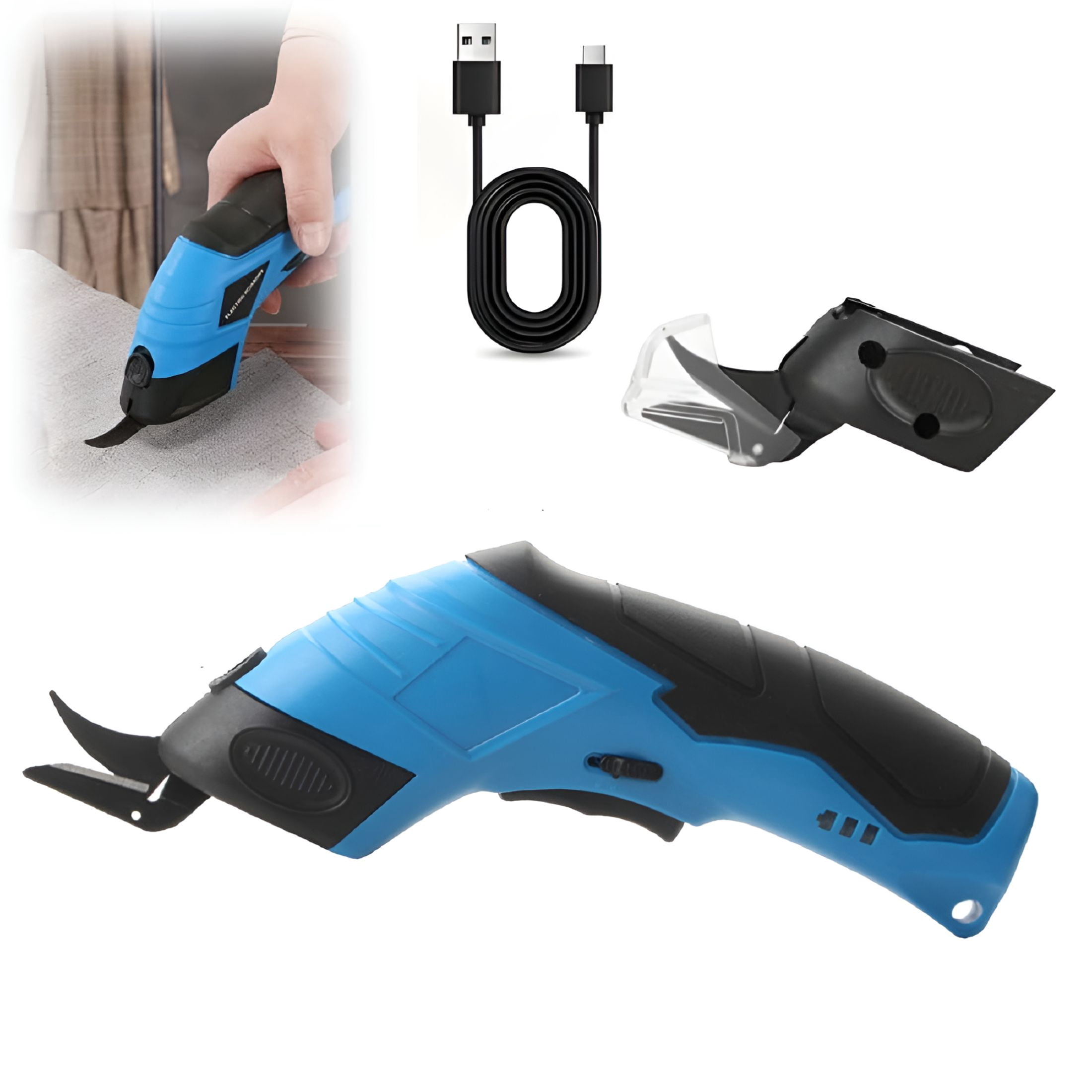 EXLEAF Electric Fabric Scissors,Cordless Scissors,Fabric Scissors ...