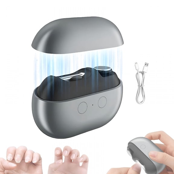 EXLEAF Electric Nail Clippers - Smart Nail Clipper for Seniors, Electric Nail Clipper with LED Light, Painless Toenail Trimmer for Thick Nails, Arthritis, Low Vision