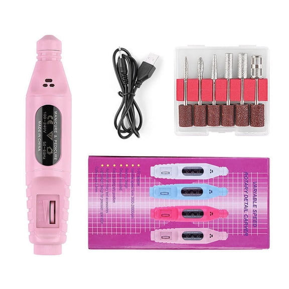 EXLEAF Electric Nail Drill Machine Kit Pink Manicure Polisher 7.48 Inches / 19 Cm,Nails,Nail Treatment