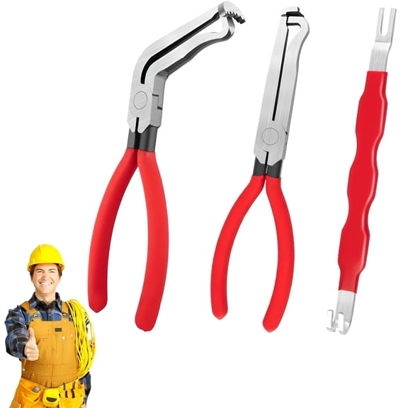 EXLEAF Electrical Connector Disassembly Tool Set in Red 3Pcs Electrical Disconnect Pliers