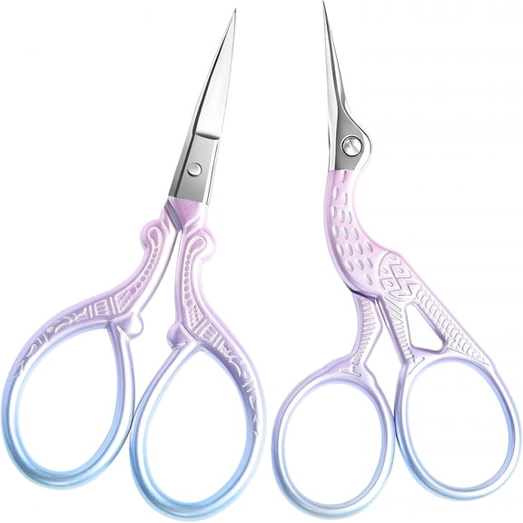 EXLEAF Embroidery Scissors 2 Pcs Small Sewing Scissors Sharp Stainless Steel 3.6 Inches for Artwork, Crochet, Needlework, Threading, Pink