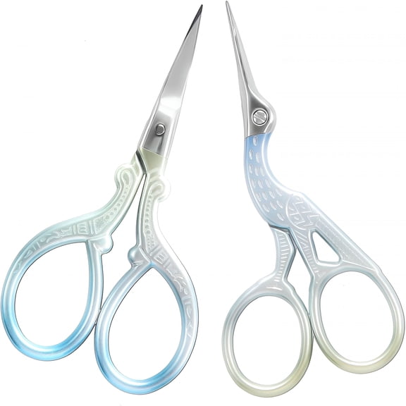 EXLEAF Embroidery Scissors 2 Pcs Small Sewing Scissors Sharp Stainless Steel 3.6 Inches for Artwork, Threading, Needlework, Crochet