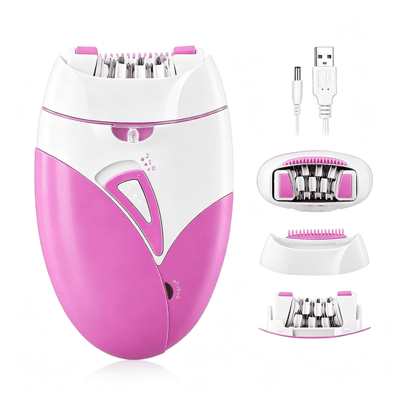 EXLEAF Epilator for Women,Smooth Glide Glabrouse Skin Epilator Facial Hair Remover with 2 Speed & Led Light,Electric Facial Hair Removal Suitable for Face,Bikini Areas,Underarms,Arms,Legs