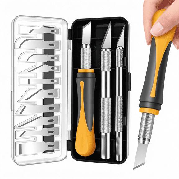 EXLEAF Exacto Knife Set Craft Knife Kit 16Pc Precision Craft Hobby Kit with Razor Sharp Knives for Wood,Crafting,Leather,Scrapbooking&Modeling