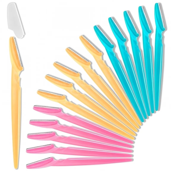 EXLEAF Eyebrow Razors, 15Pcs Facial Razor for Women and Men Face, Multipurpose Exfoliating Dermaplane with Precision Cover, Disposable Sharp Trimming Blade for Dead Skin, Hair