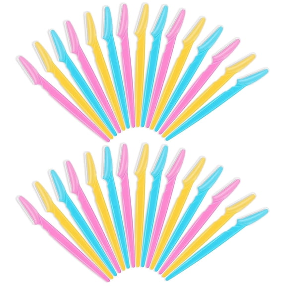 EXLEAF Eyebrow Razors Bulk Face Razor Multipurpose Facial Razor Dermaplaning Tools for Women Men Eyebrow Trimmers Shaver with Protective Cover Hair Removal Tools Multicolor 30 Pcs