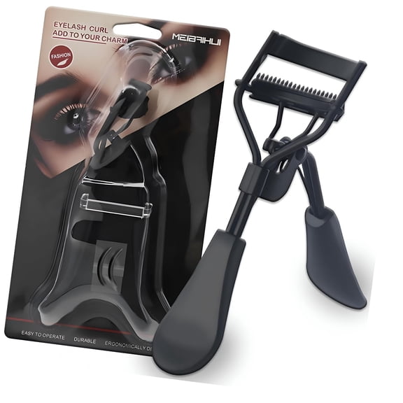 EXLEAF Eyelash Curler for Hooded Eyes,Lash Curler with Built-In Comb and 2 Additional Rubber Replacement Pads,Lifts and Defines