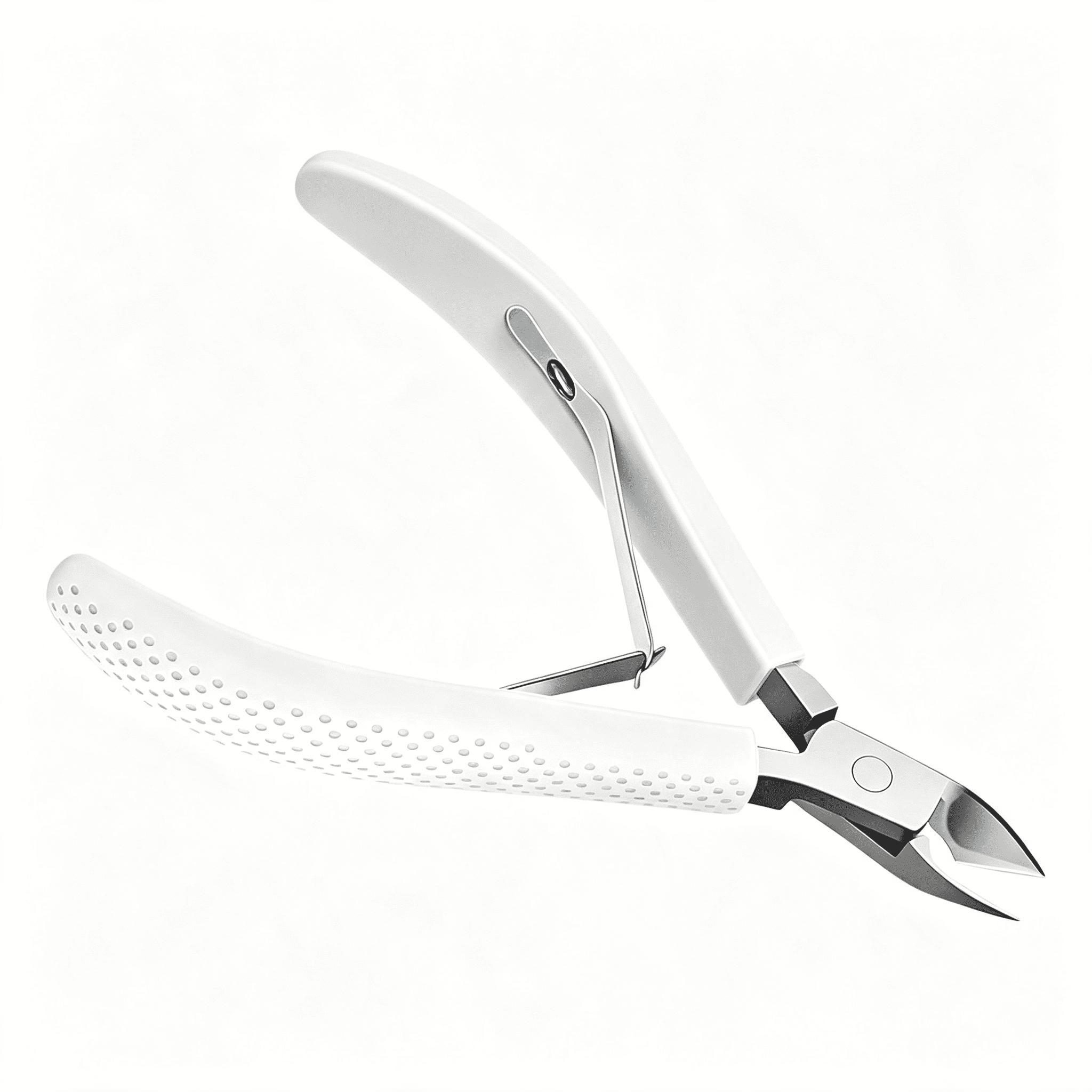 EXLEAF Fine Edge Cuticle Trimmer & Nippers Silicone Handle-White 1Pc ...